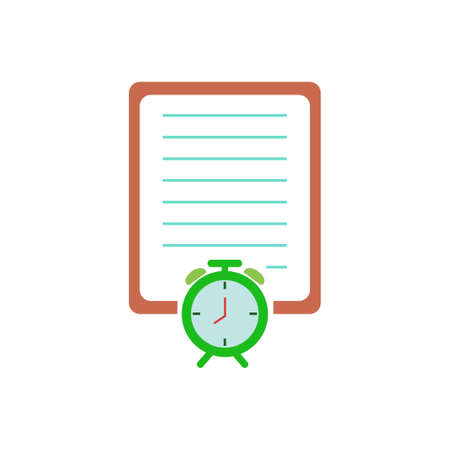 document with clock iconのイラスト素材