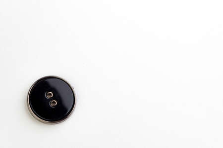 beautiful old retro button on white background, short focusの写真素材