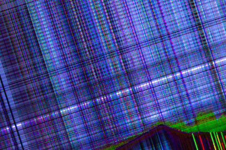 light abstract digital background: damaged screen matrix with interference of monitor and camera matricesの写真素材