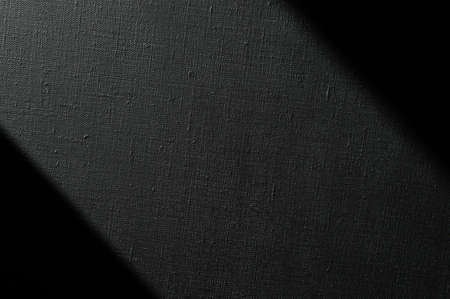 dark creative background: black primed linen canvas, uneven lighting, toning