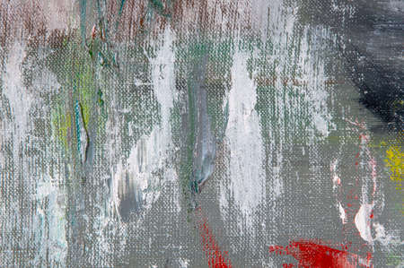 creative colored background: a temporary pattern of strokes and stains of fresh colored primer on linen linen when primingの写真素材