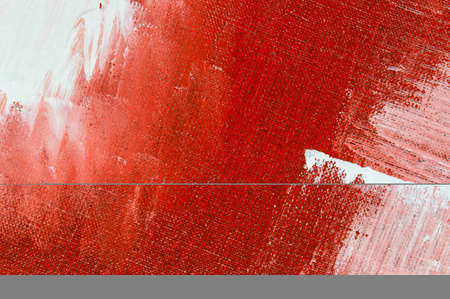 abstract creative background: white and red blurred stains of colored primer when toning the canvas,...