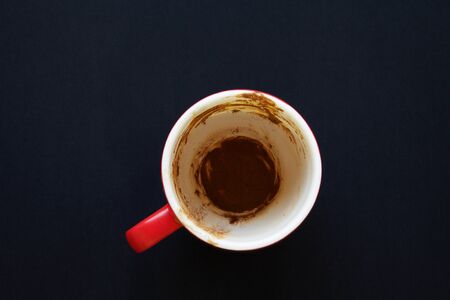 Coffee cup on black backgroundの写真素材
