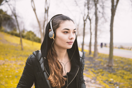 Sportive people training in a outdoors area, healthy lifestyle and sport conceptsの写真素材