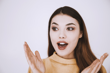 Young woman portrait expression faceの写真素材