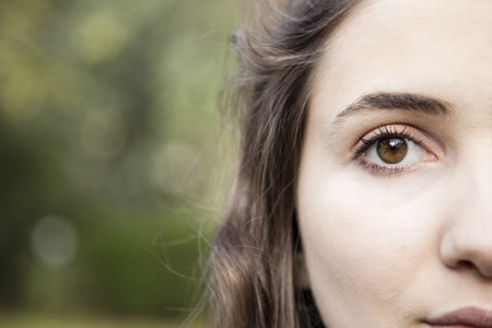 Beautiful woman eyes at closeup