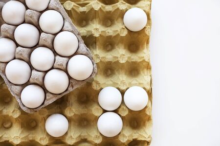 Egg, chicken egg on white backgroundの写真素材