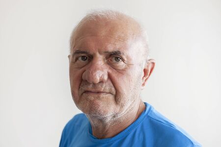 Elderly man face expression concept