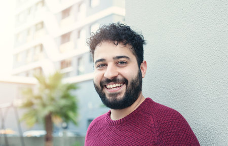 Cool handsome guy with beard.の写真素材