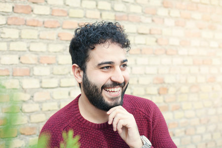 Cool handsome guy with beard.の写真素材