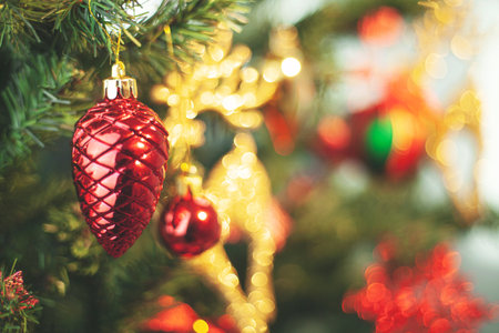 Christmas composition. Christmas gift, Christmas tree.の写真素材