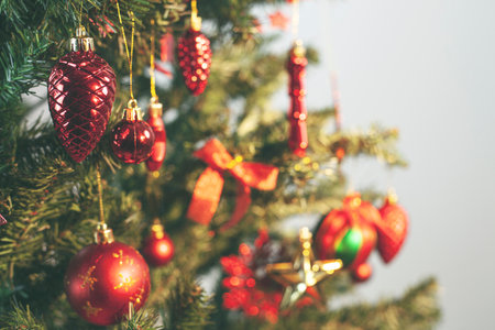 Christmas composition. Christmas gift, Christmas tree.の写真素材