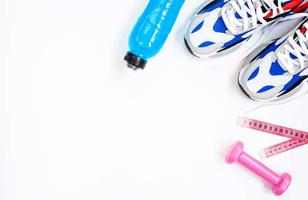Sport equipment on white background.の写真素材
