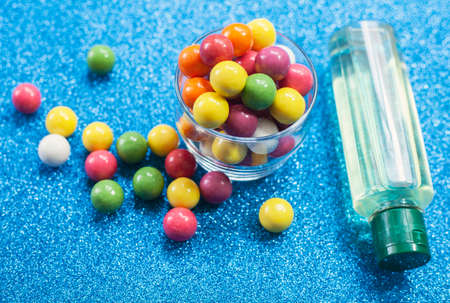 ramadan Kareem, Turkish islamic culture concept, cologne bottle and sugar bowlの写真素材