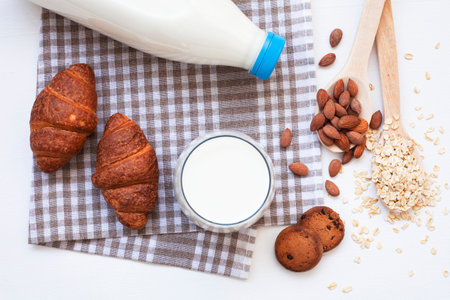 Fresh milk in the glass. Healthy eating.の写真素材