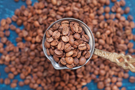 Traditional turkish coffee concept. Coffee background.の写真素材