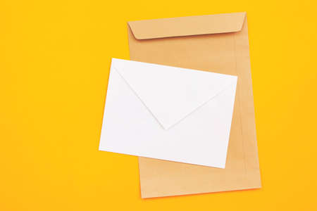 Blank envelope isolated background arranged for mockup design