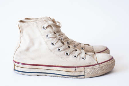 Color sneakers on the isolated color background.の写真素材