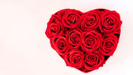 Valentines Day Heart Made of Red Roses Isolated