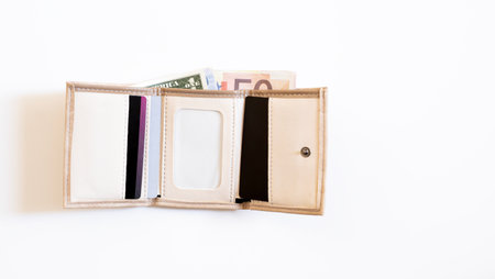 Leather wallet, wallet with credit cardsの写真素材