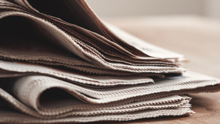 Different newspapers on the tableの写真素材