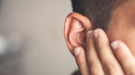 Ear pain and clogged ears concept