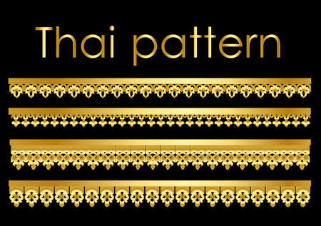 Thai golden wood pattern vector for roof picture framesのイラスト素材