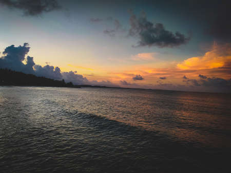 perfect sky and water of ocean