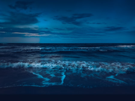 perfect sky and water of oceanの写真素材