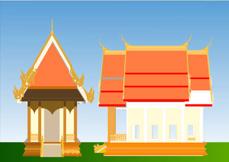 Vector Thai temple, beautiful Asian continentのイラスト素材