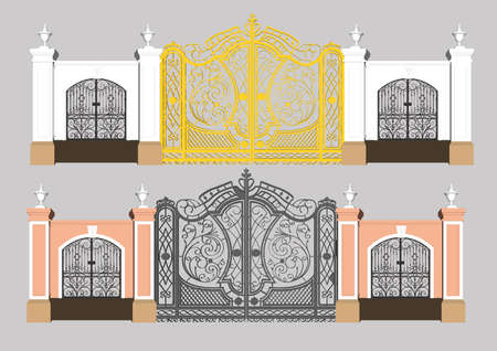 Gates vector ornamental black decorのイラスト素材