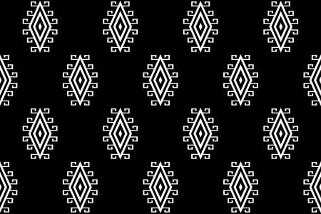 Bright ethnic abstract background. Seamless pattern with symmetric geometric ornament. Ornamental vivid wallpaper. Vector illustrationのイラスト素材