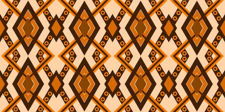 Bright ethnic abstract background. Seamless pattern with symmetric geometric ornament. Ornamental vivid wallpaper. Vector illustrationのイラスト素材