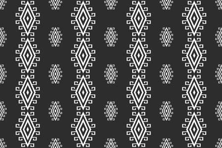 Bright ethnic abstract background. Seamless pattern with symmetric geometric ornament. Ornamental...