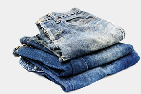 blue jeans isolated on white backgroundの写真素材