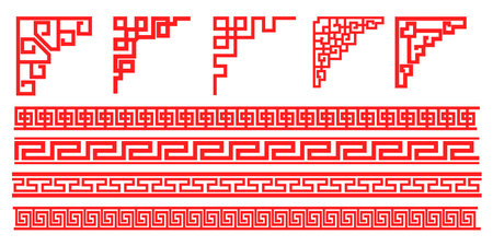 pattern frame chinese traditional style vector illustrationのイラスト素材