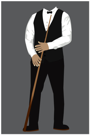 Vector Image Of A Snooker Player Taking A Shot, Isolated On Transparent Background.のイラスト素材