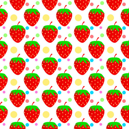 strawberry fabric pattern illustration vectorのイラスト素材
