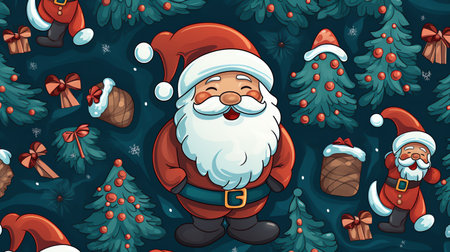 Merry Christmas cliparts collection isolated on background. Set with Santa Claus, xmas tree, gift and deer,red cardinal hand drawn designs. Vector elements for Xmasの素材