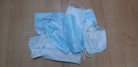 Surgical mask with rubber strapsの写真素材