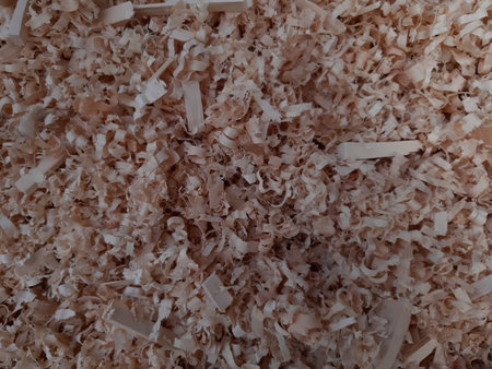 Wood sawdust, small, light color.の写真素材