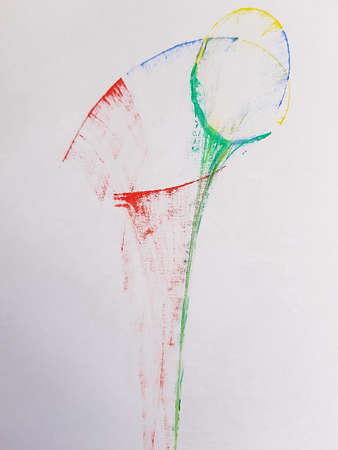 Colored funnel on white backgroundの写真素材