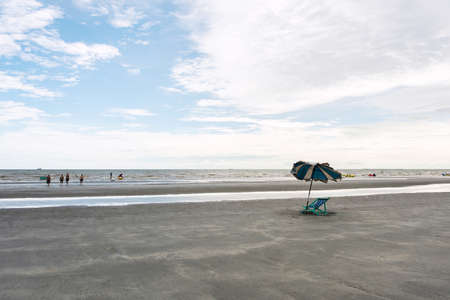 Bangsaen seaside view on the day in the world faced the epidemic.Famous tourist attractions in Thailand.の写真素材