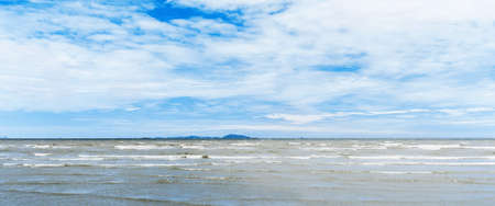 Bangsaen seaside view on the day in the world faced the epidemic.Famous tourist attractions in...