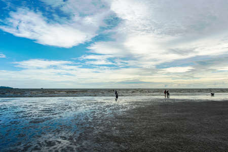 Bangsaen seaside view on the day in the world faced the epidemic.Famous tourist attractions in Thailand.の写真素材