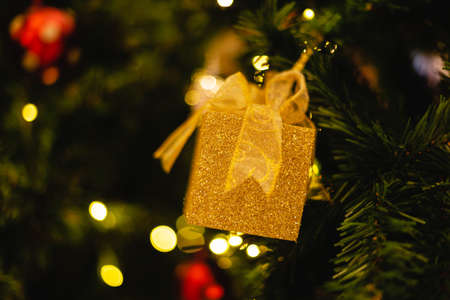 Closeup on Christmas tree decoration.Christmas and New Year concept background.の写真素材