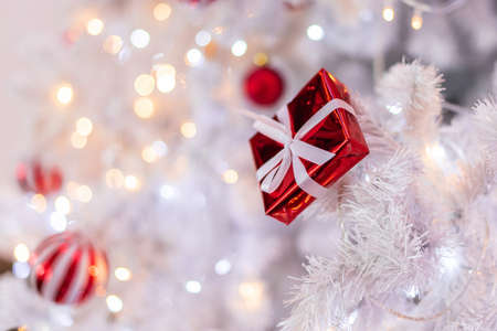 Closeup on Christmas tree decoration.    Christmas and New Year concept background.の写真素材