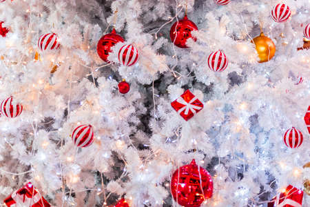 Closeup on Christmas tree decoration.    Christmas and New Year concept background.の写真素材