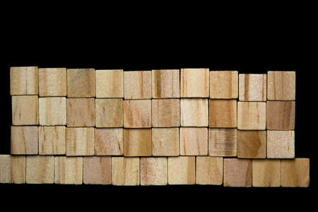woods block on black background,close-upの写真素材