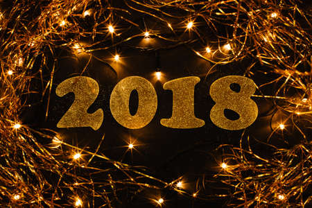 New year 2018 decoration,closeup.の写真素材